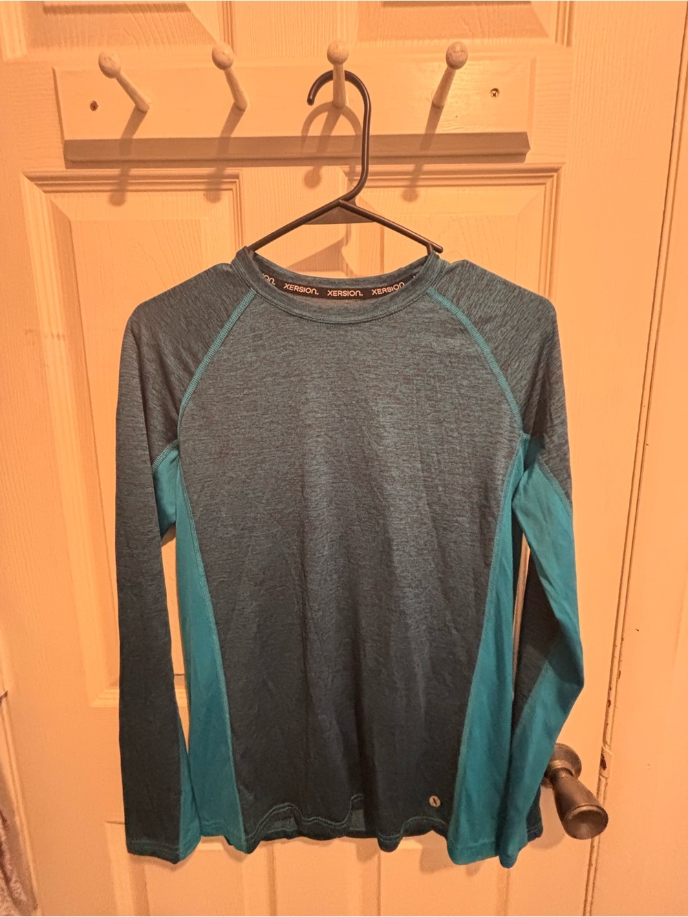Xersion Boy’s Long Sleeve Performance Shirt - Teal/Blue